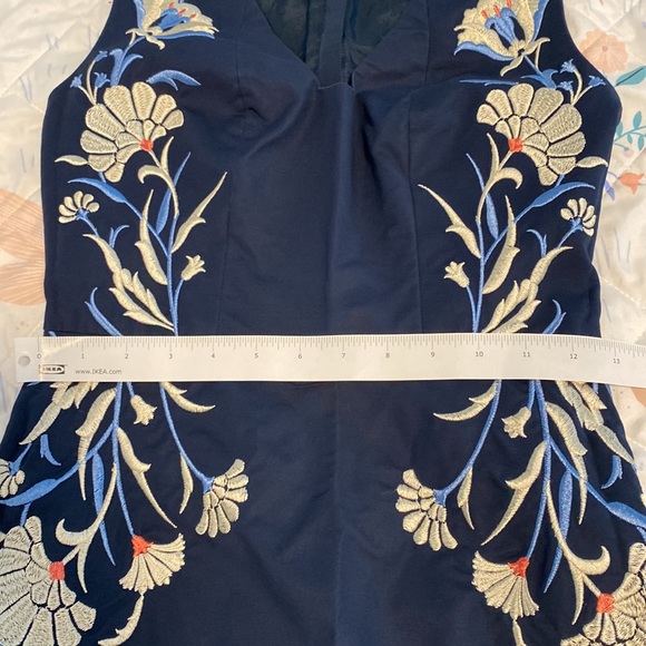 Anthropologie embroidered navy dress - Picture 3 of 6